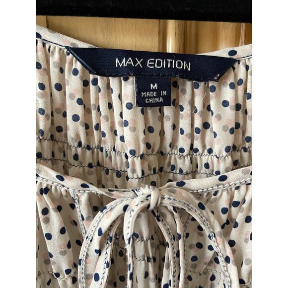 MAX Edition Polka Dot Off-Shoulder Top Sz M - Picture 4 of 7